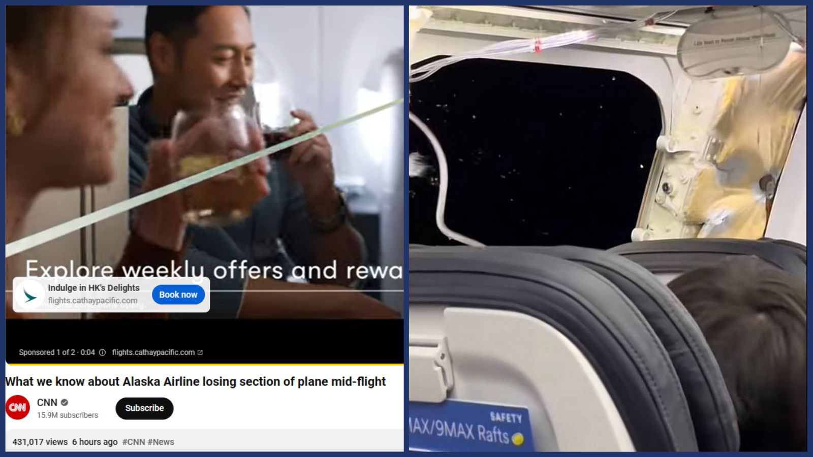 Google defends Cathay ad aired on Alaska Airlines news report