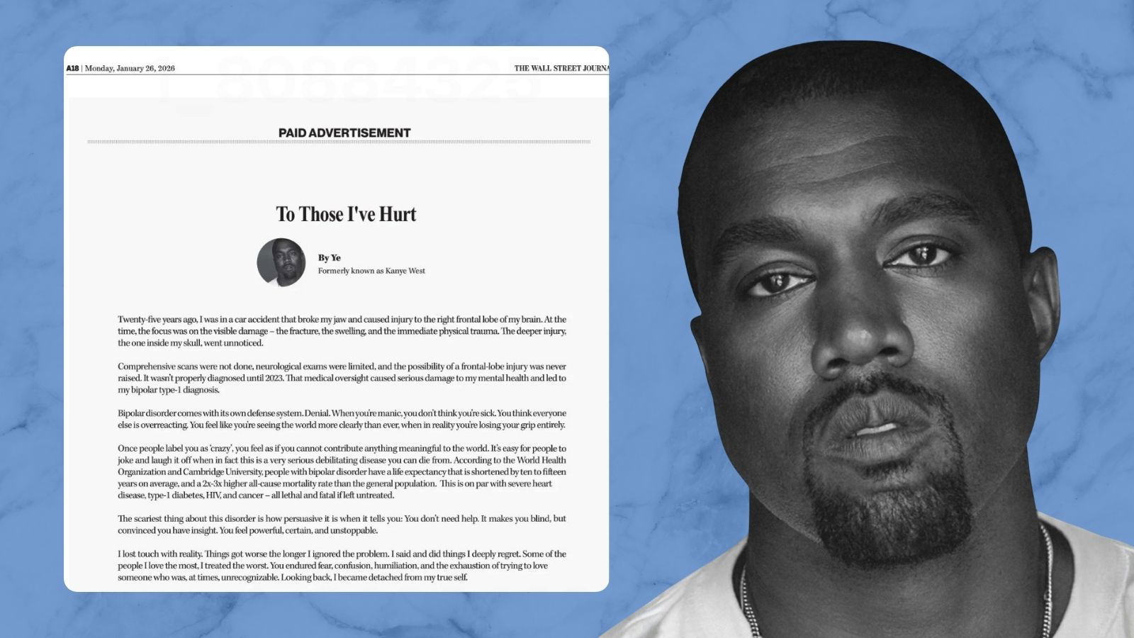 Kanye West buys full-page WSJ ad to apologise for past antisemitic remarks